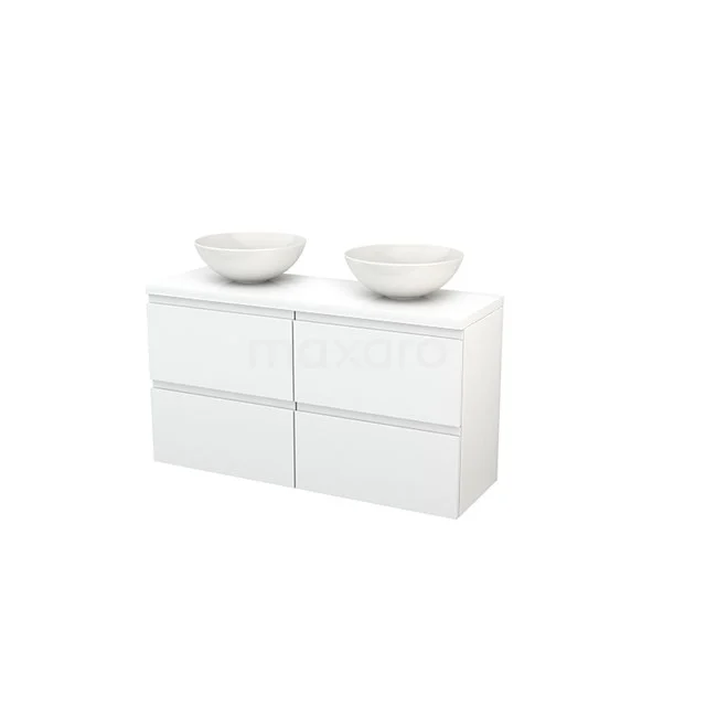White bathroom unit with double basin, modern design, smooth finish, ideal for an organised bathroom layout.