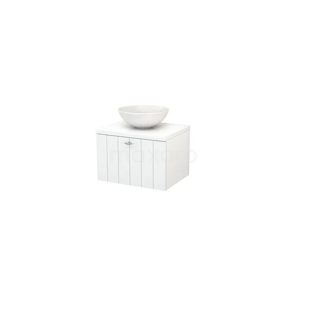 White bathroom cabinet with ceramic basin, country style, ideal for stylish storage space in the bathroom.