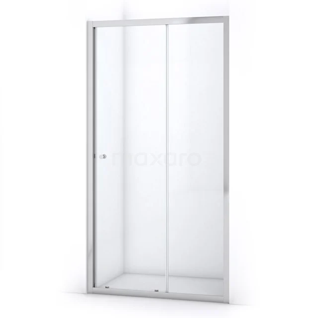 Ruby Essence Shower door | 100 cm Chrome Clear glass Sliding door S2805-1000C Glass shower door with sliding mechanism, silver frame, ideal for modern bathrooms with a clean and minimalist design.