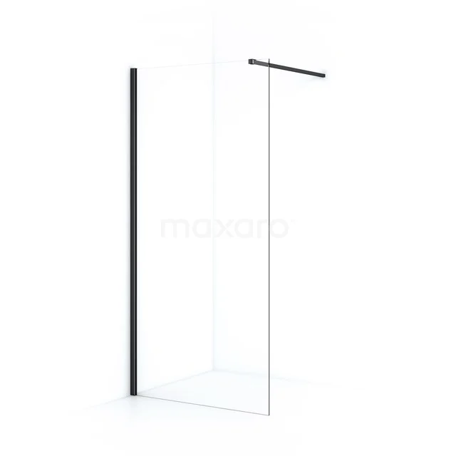 Diamond Inloopdouche | 100 cm Zwart chroom Helder glas Vaste wand IDA10110BCN