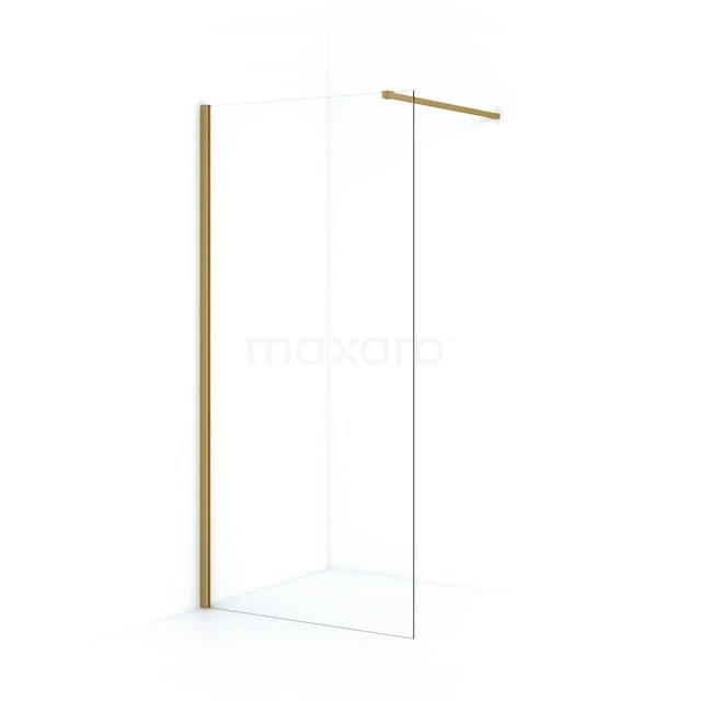 Diamond Inloopdouche | 90 cm Goud Helder glas Vaste wand IDA09110GGN