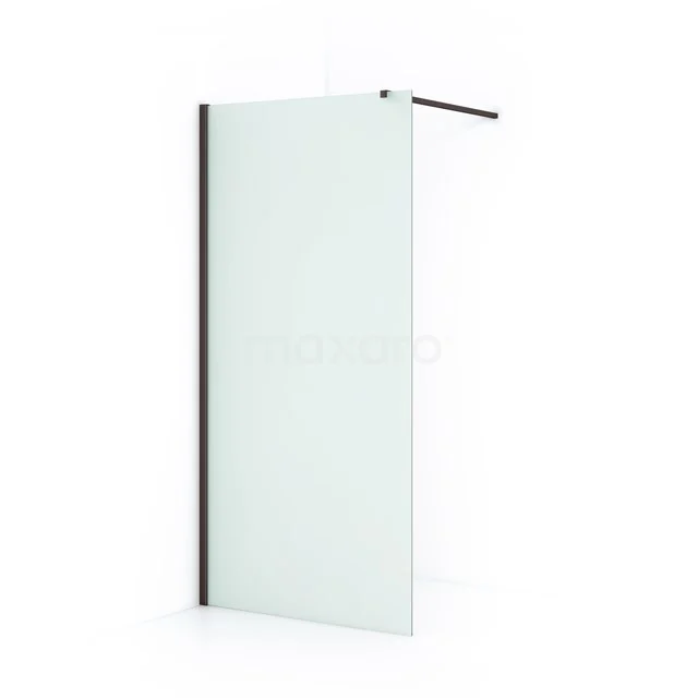 Diamond Inloopdouche | 100 cm Zwart metaal Matglas Vaste wand IDA10117ZMN