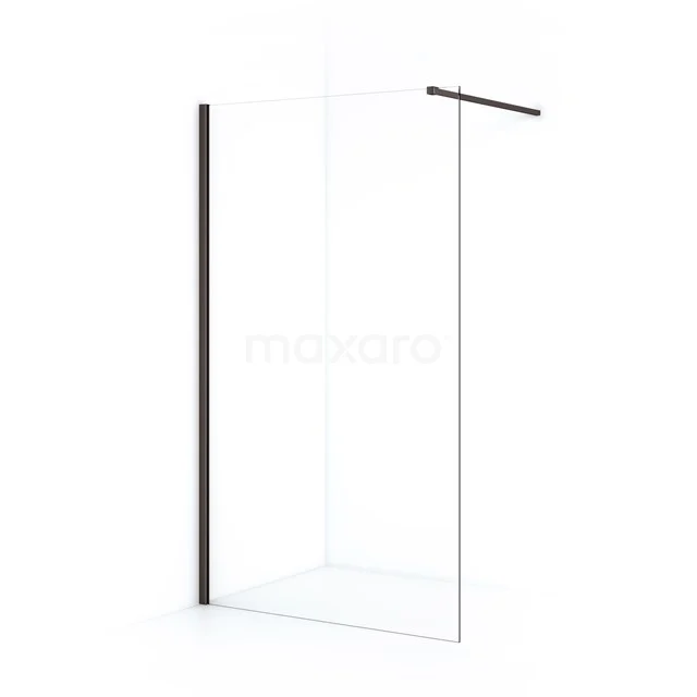 Diamond Inloopdouche | 110 cm Zwart metaal Helder glas Vaste wand IDA11110ZMN