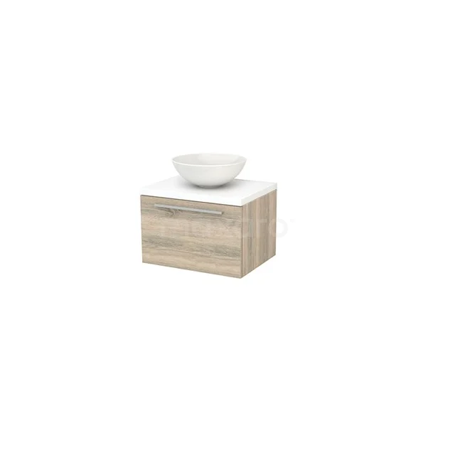Wooden bathroom cabinet with white basin, modern design, part of Nordic series, perfect for a stylish bathroom.