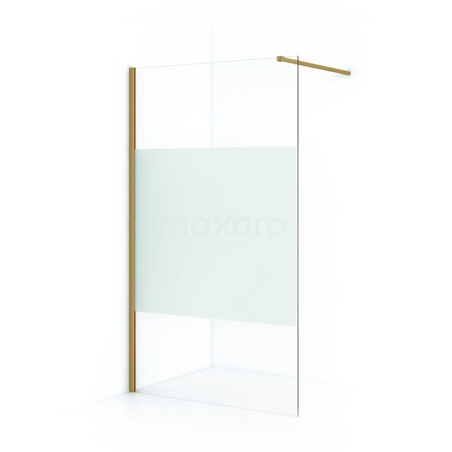 Diamond Inloopdouche | 110 cm Goud Helder met matte strook Vaste wand IDA11113GGN