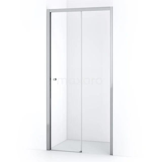 Glas Duschtür mit Schiebesystem, Klarglas, Aluminiumrahmen; ideal für eine moderne Badezimmer Einrichtung.