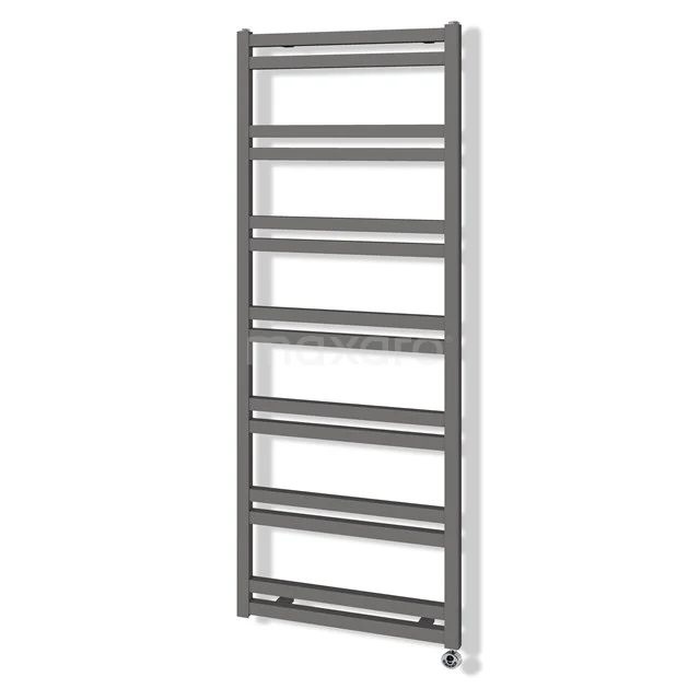 Sirius Radiator Electric | 50x127.6 cm Light grey 733 W att Aluminium DR66_0512RLN-E Grey towel radiator with straight tubes, suitable for modern bathrooms; durable with high-quality metal finish.