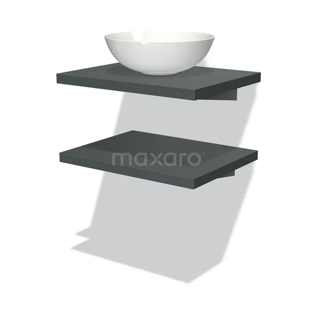 Modulo Plato Vanity units for countertop basin | 60 cm Dark grey front Dark grey worktop 2 Basin worktops BMK06-00009