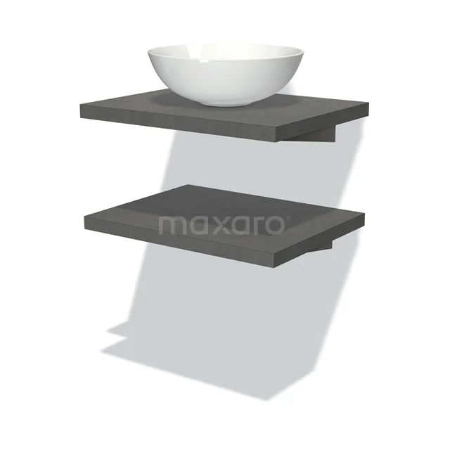 Modulo Plato Vanity units for countertop basin | 60 cm Dark grey concrete front Dark grey concrete worktop 2 Basin worktops BMK06-00027