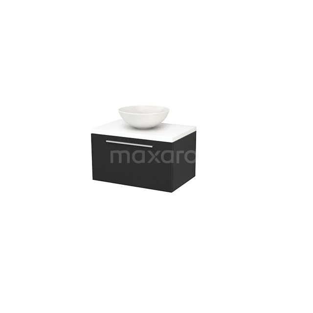 Modulo+ Plato Badkamermeubel voor waskom | 70 cm Mat wit front Mat wit blad 1 lade BMK001150