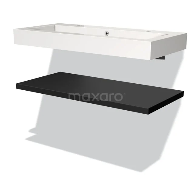 Modulo Vanity units with basin | 100 cm Matte black front Mineral marble Basin with worktop BMW10-00015