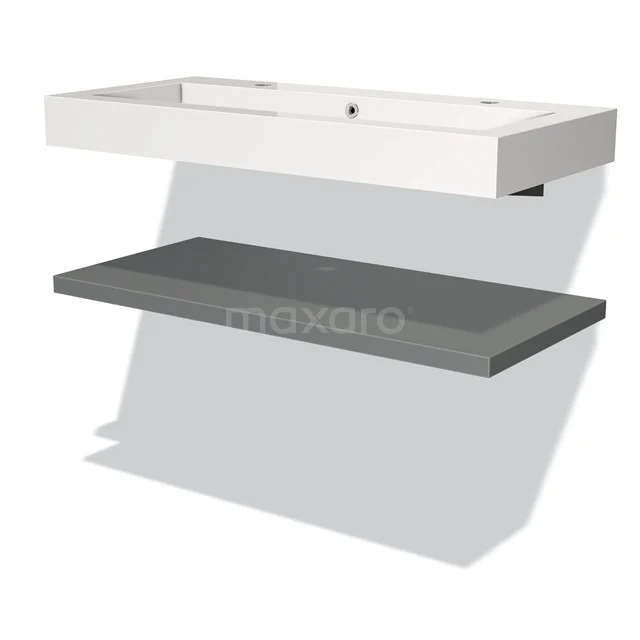Modulo Vanity units with basin | 100 cm Mid grey front Mineral marble Basin with worktop BMW10-00016
