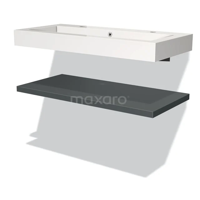 Modulo Vanity units with basin | 100 cm Dark grey front Mineral marble Basin with worktop BMW10-00019