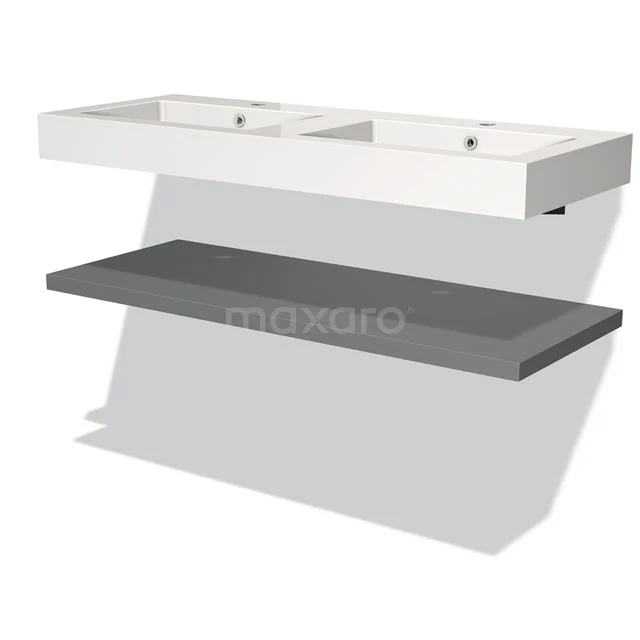 Modulo Vanity units with basin | 120 cm Mid grey front Mineral marble Basin with worktop BMW10-00030