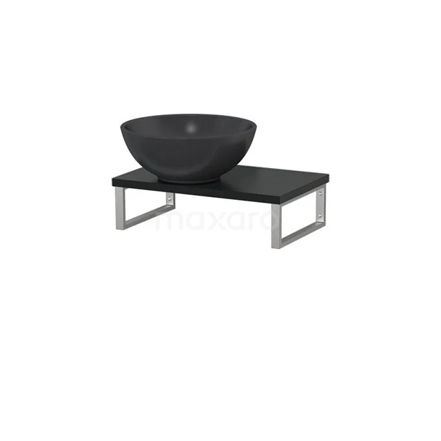 Modulo Pico Basin worktop with countertop wash basin | 41 cm Matte black Matte black Quartz TMK01-00249
