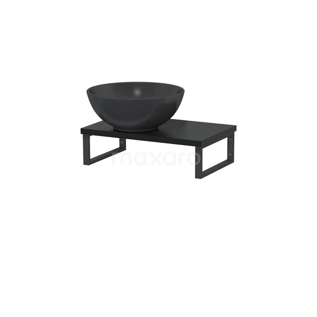 Modulo Pico Basin worktop with countertop wash basin | 41 cm Matte black Matte black Quartz TMK01-00254