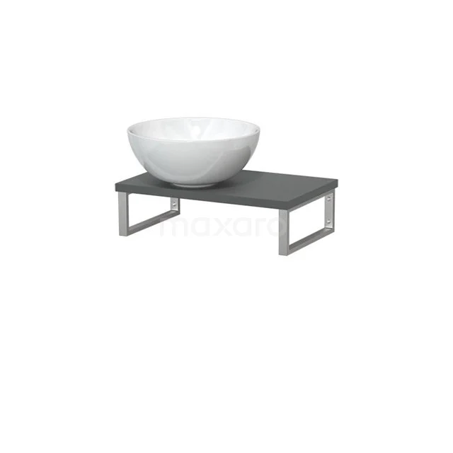 Modulo Pico Basin worktop with basin | 41 cm Mid grey High-gloss white Ceramic TMK01-00255