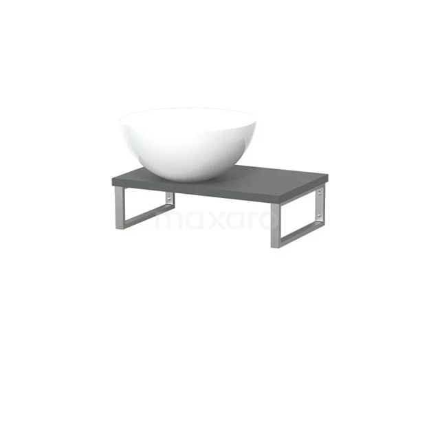 Modulo Pico Basin worktop with basin | 41 cm Mid grey High-gloss white Mineral marble TMK01-00257