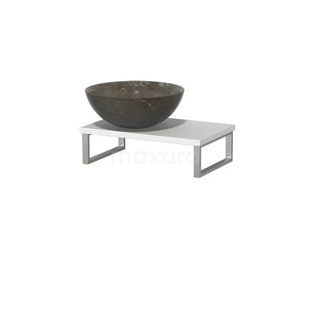 Modulo Pico Basin worktop with countertop wash basin | 41 cm Matte white Blue stone Natural stone TMK01-00276