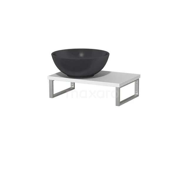 Modulo Pico Wastafelblad met waskom | 41 cm Mat wit Mat zwart Quartz TMK01-00035
