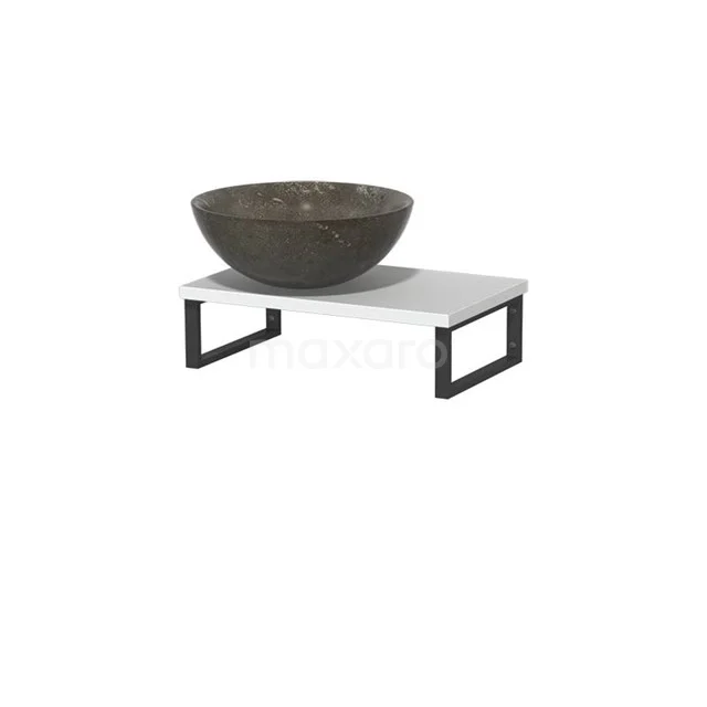 Modulo Pico Basin worktop with countertop wash basin | 41 cm Matte white Blue stone Natural stone TMK01-00281
