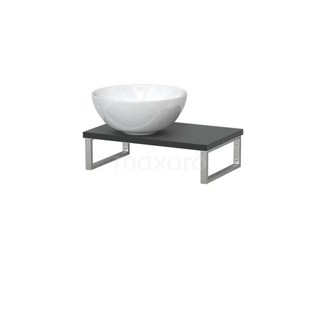 Modulo Pico Basin worktop with basin | 41 cm Dark grey High-gloss white Ceramic countertop wash basin worktop TMK01-00285