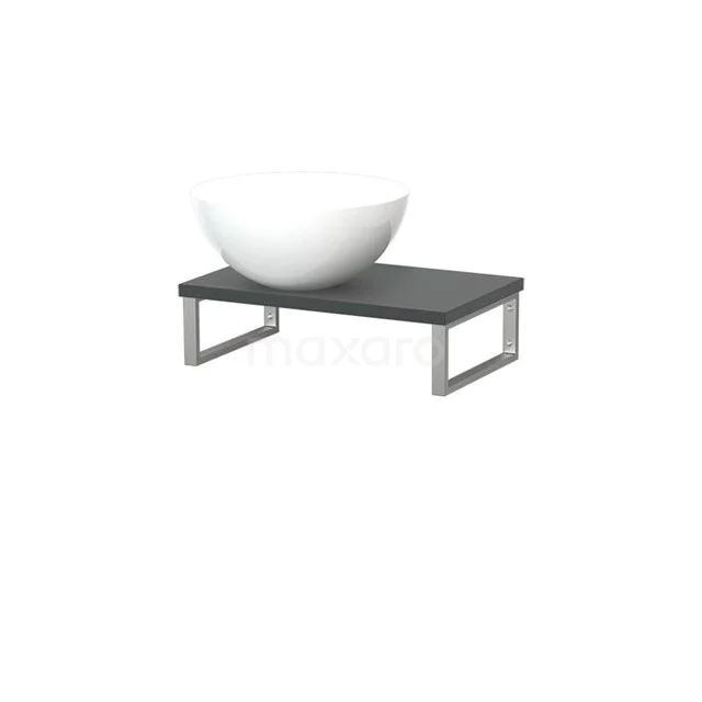 Modulo Pico Basin worktop with basin | 41 cm Dark grey High-gloss white Mineral marble countertop wash basin TMK01-00287