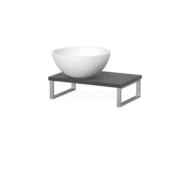 Modulo Pico Basin worktop with basin | 41 cm Dark grey Matte white Solid surface wash basin worktop TMK01-00288