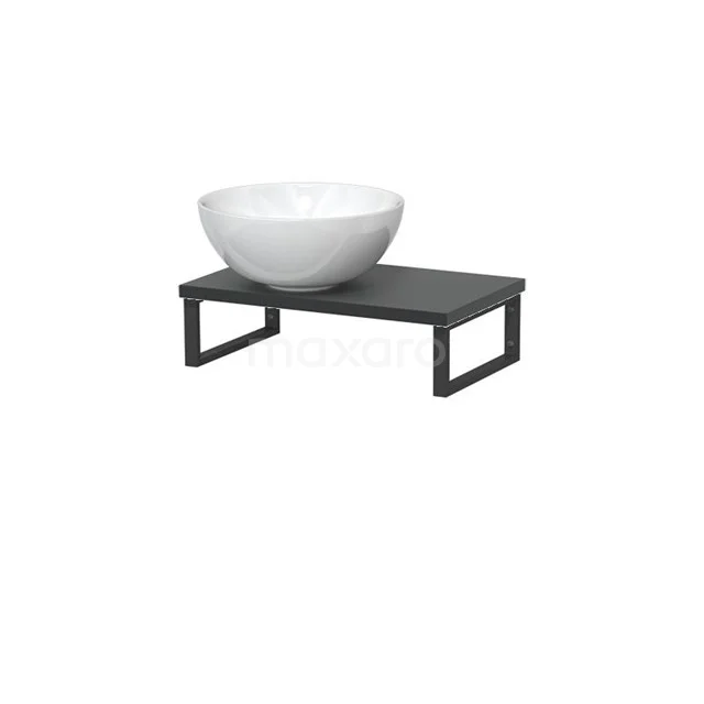 Modulo Pico Basin worktop with basin | 41 cm Dark grey High-gloss white Ceramic countertop wash basin worktop TMK01-00290