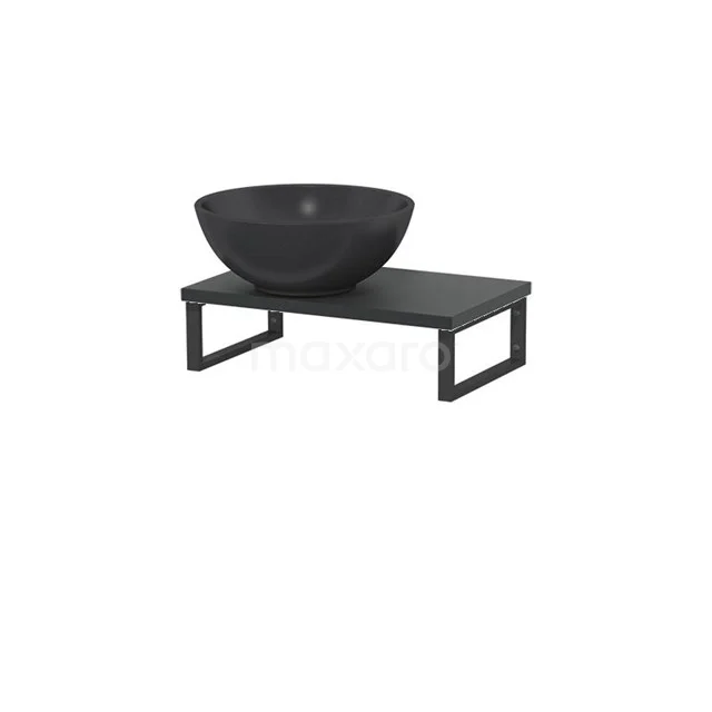 Modulo Pico Basin worktop with basin | 41 cm Dark grey Matte black Quartz countertop wash basin worktop TMK01-00294