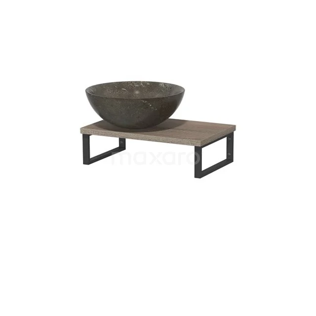 Modulo Pico Basin worktop with countertop wash basin | 41 cm Oak Blue stone Natural stone TMK01-00311