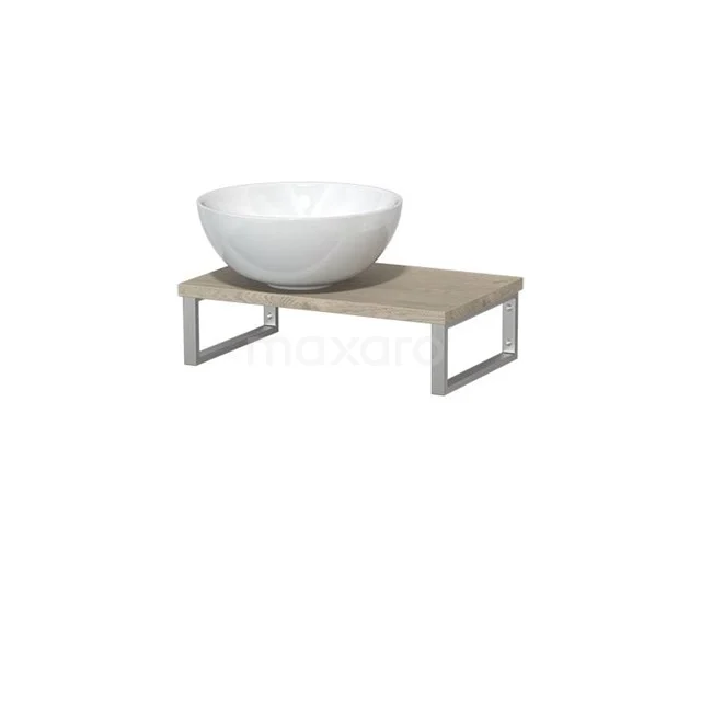 Toiletmeubel met Waskom Keramiek Modulo Lichtgrijs Eiken 41 cm Wandbeugels RVS TMK01-00315