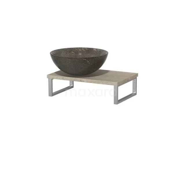 Modulo Pico Basin worktop with countertop wash basin | 41 cm Light grey oak Blue stone Natural stone TMK01-00316