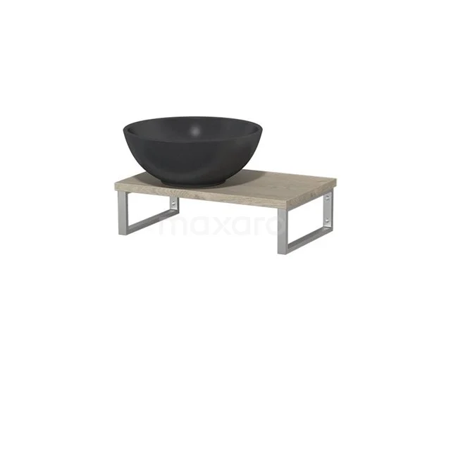 Modulo Pico Basin worktop with countertop wash basin | 41 cm Light grey oak Matte black Quartz TMK01-00319