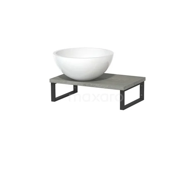 Modulo Pico Basin worktop with countertop wash basin | 41 cm Grey oak High-gloss white Mineral marble TMK01-00118