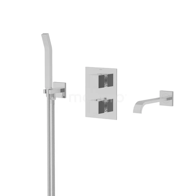 Built-in Bath tap with Handheld shower Blend Chrome, Thermostatic, Chrome CIC44-00021