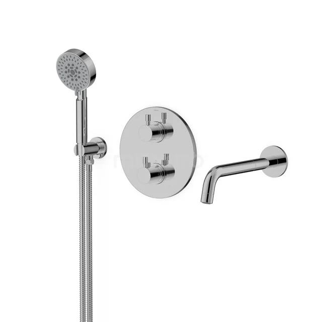 Radius Built-in bath mixer set | Chrome Thermostatic mixer with handheld shower 5 positions CIC55-00026