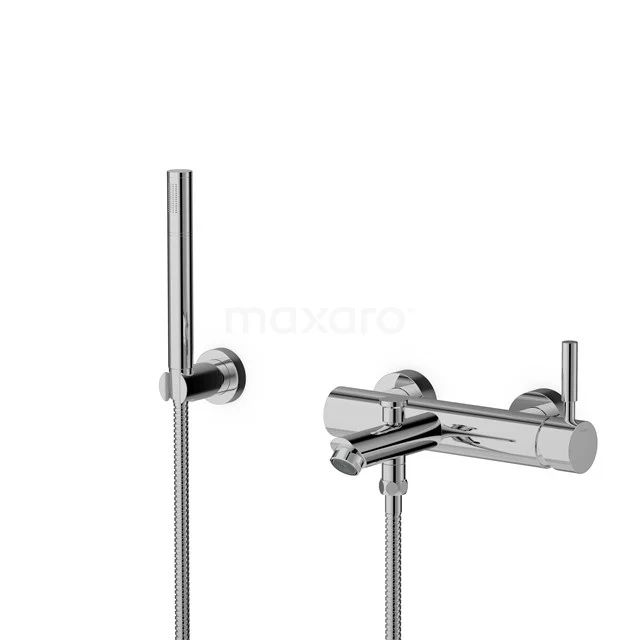 Radius exposed bath mixer tap set | Chrome Single lever mixer tap with handheld shower 1 position COC55-00002