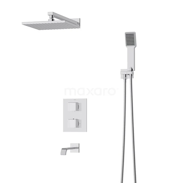Built-in Bath tap with Rain shower Blend Chrome, Thermostatic, Chrome DIC44-00214