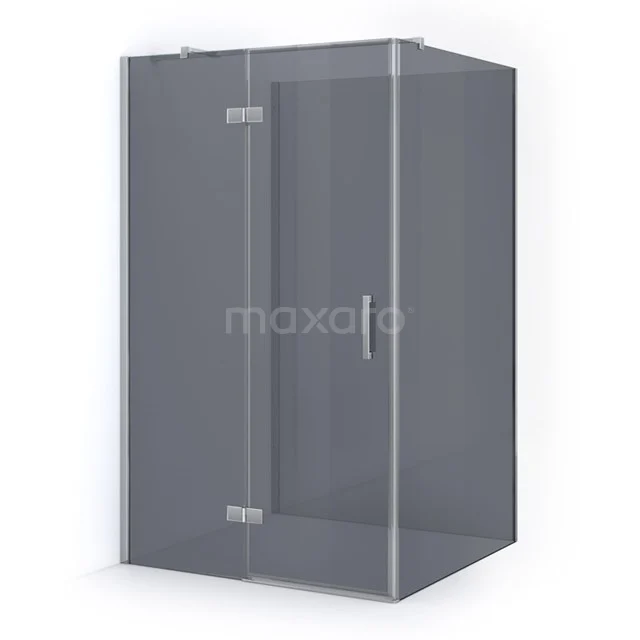 Shower enclosure square, clear glass safety glass, with chrome hinges and Handle, modern bathroom design.