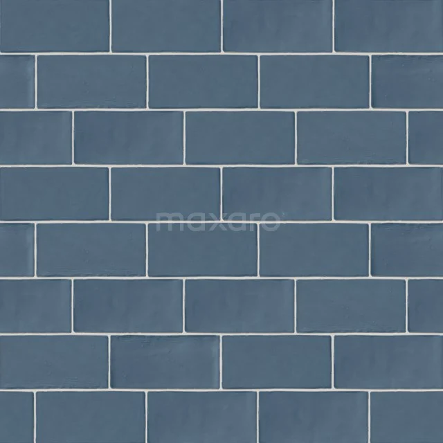 Blue ceramic bathroom tile, glossy surface, rectangular shape, ideal for wall decoration with modern look.