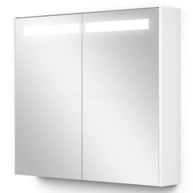 Spiegelschrank mit Beleuchtung Modulo 80x70cm Matt Weiß K99-0800-59008-05 Weißer Badschrank mit Spiegeltüren, integrierter LED-Beleuchtung und einem schlanken, modernen Design.