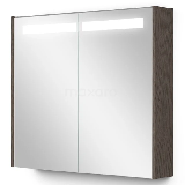 Mirror cabinet with lighting Modulo 80x70cm Dark brown oak K99-0800-59008-37