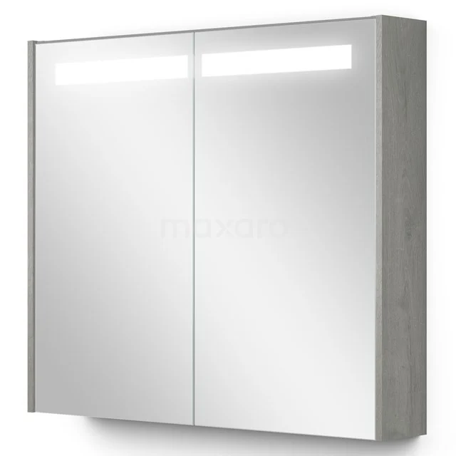 Spiegelkast Met Verlichting Modulo 80x70cm Grijs Eiken  K99-0800-59008-39