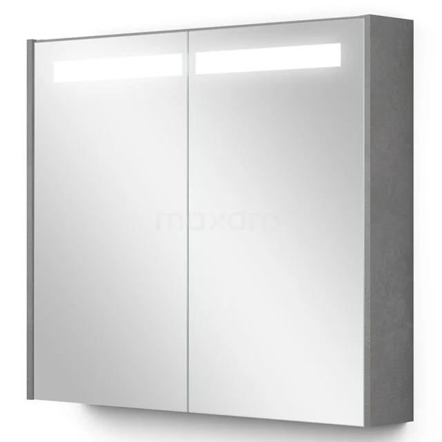 Spiegelkast Met Verlichting Modulo 80x70cm Lichtgrijs Beton  K99-0800-59008-50