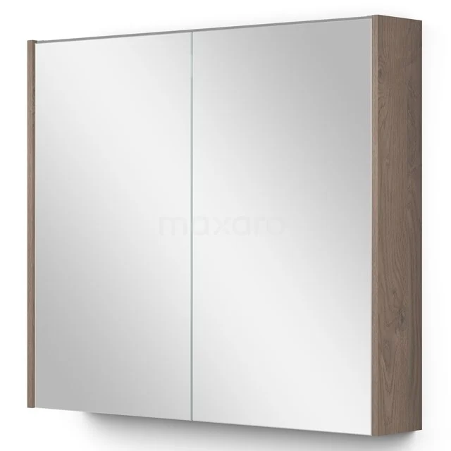 Mirror cabinet with lighting Modulo 80x70cm Mid brown oak K99-0800-59009-36