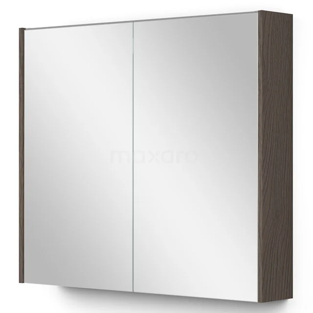 Mirror cabinet with lighting Modulo 80x70cm Dark brown oak K99-0800-59009-37