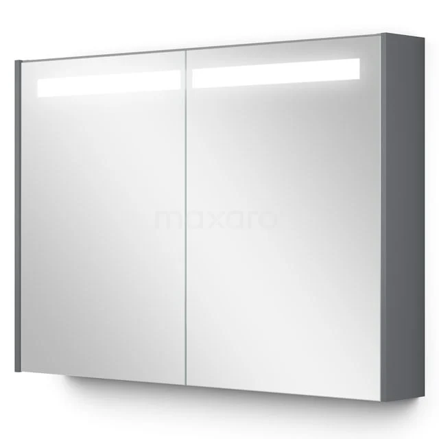Spiegelschrank mit Beleuchtung Modulo 100x70cm Mittelgrau K99-1000-59008-03 Stilvolle graue Badschrank mit Spiegeltüren und integrierter LED-Beleuchtung, ideal für moderne Badezimmerlagerung.