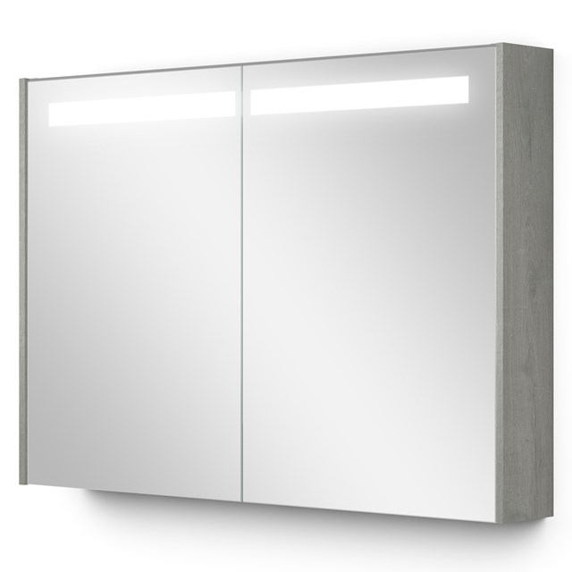 Spiegelkast Met Verlichting Modulo 100x70cm Grijs Eiken  K99-1000-59008-39