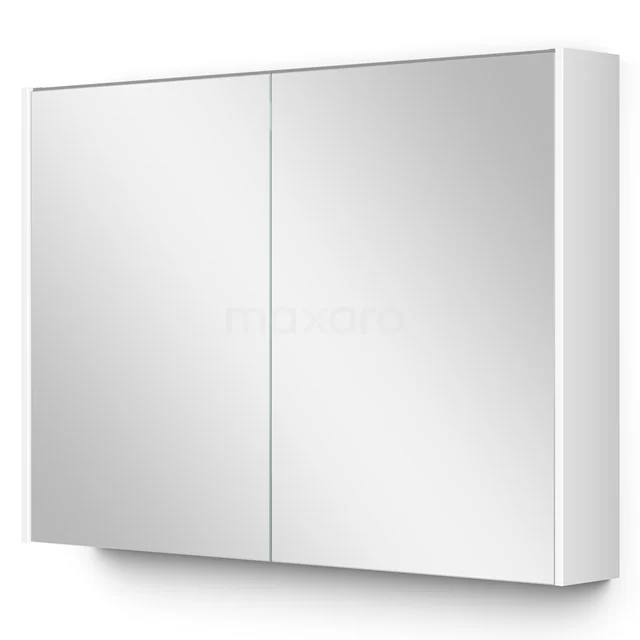 Spiegelschrank mit Beleuchtung Modulo 100x70cm Hochglanz Weiß K99-1000-59009-04 Weiße Badezimmer Spiegelschrank mit Doppeltüren, schlanke Gestaltung und glänzender Oberfläche, ideal für moderne Bäder.
